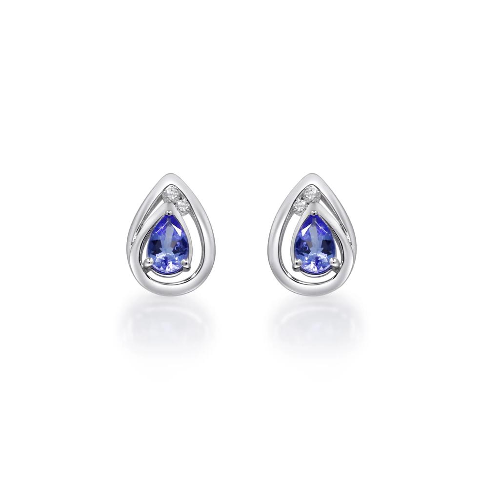 Tanzanite and Diamond Accent Earrings in Sterling Silver – Image 1 of 3