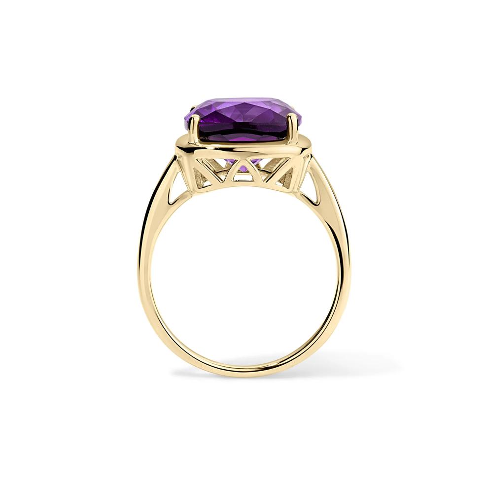 Cushion-Cut Amethyst Ring in 10K Yellow Gold – Image 3 of 4