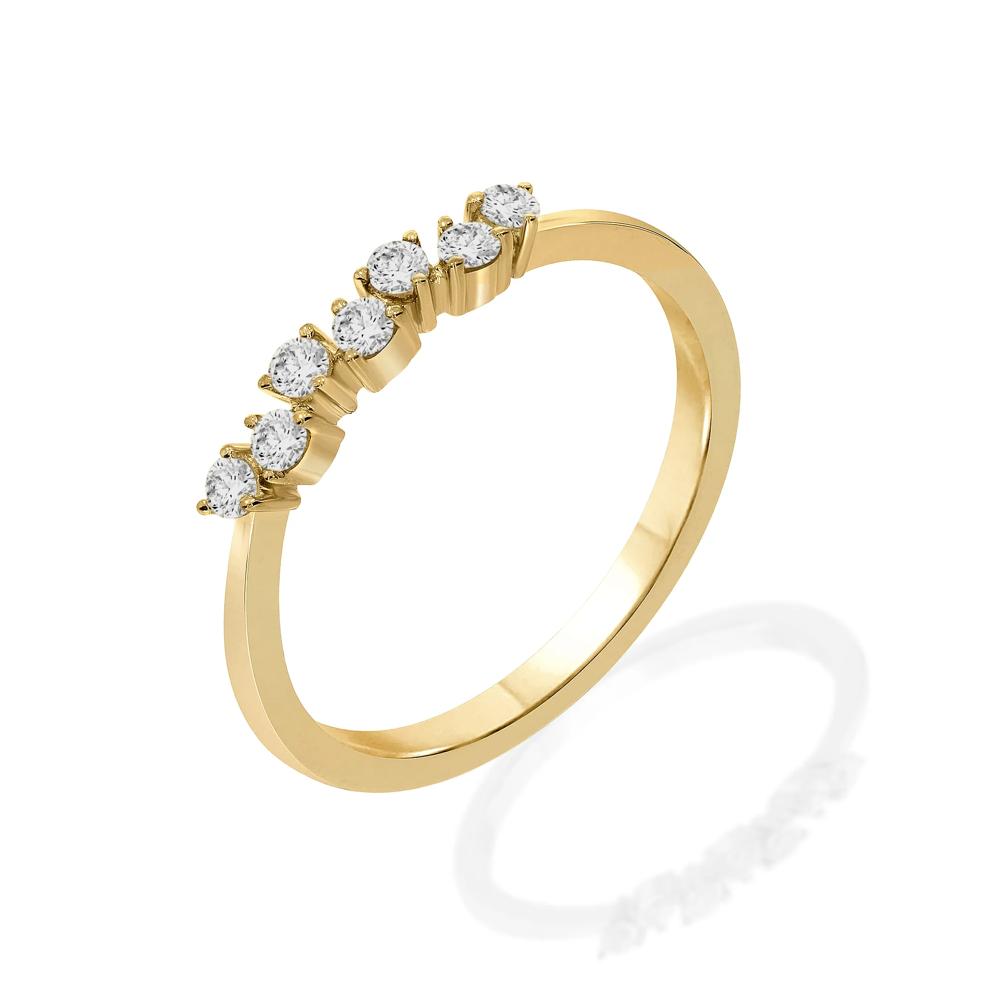 Diamond Seven-Stone Stack Band in 10K Yellow Gold (1/5 ct. tw.) – Image 4 of 4
