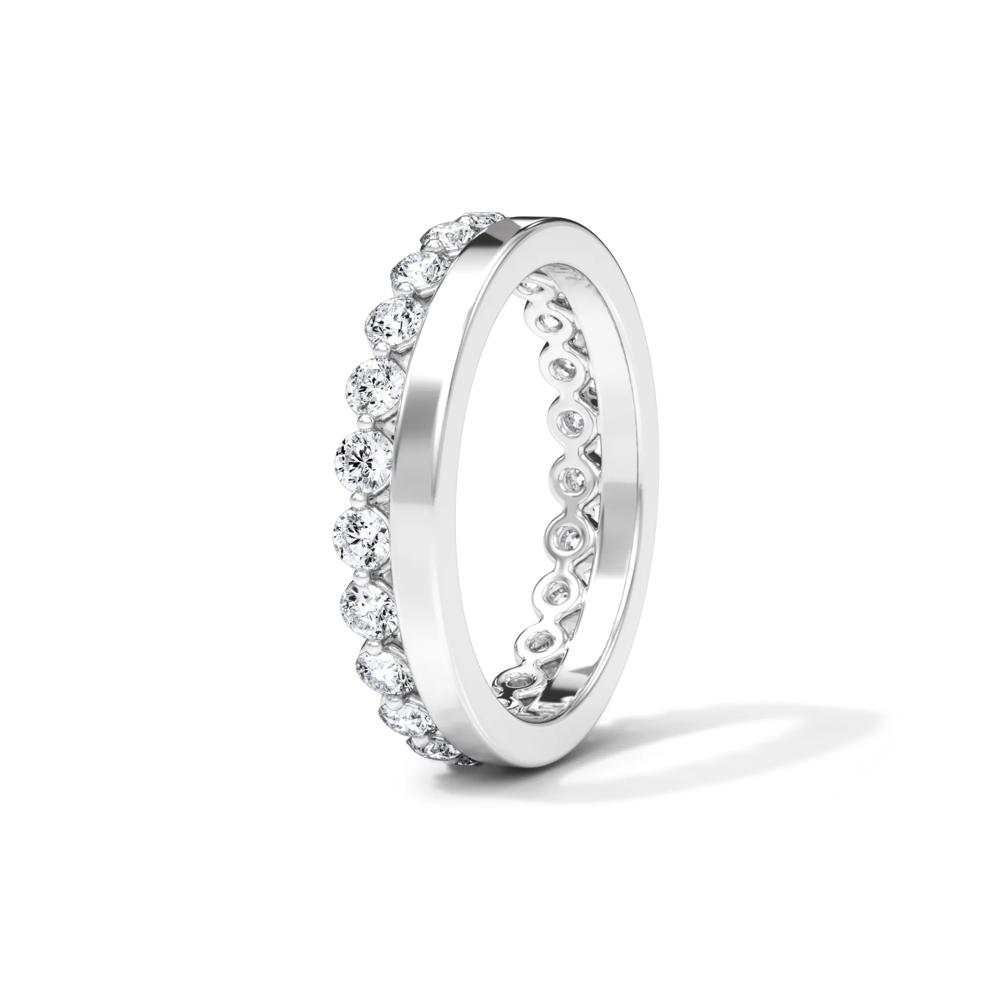 Lab Grown Diamond Shared Prong Stack Eternity Band in 14K White Gold (1 ct. tw.) – Image 3 of 4