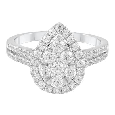 Diamond Pear-Shaped Composite Engagement Ring in 10K White Gold (1 ct. tw.)