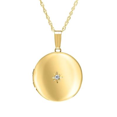 Diamond Locket in 14K Yellow Gold