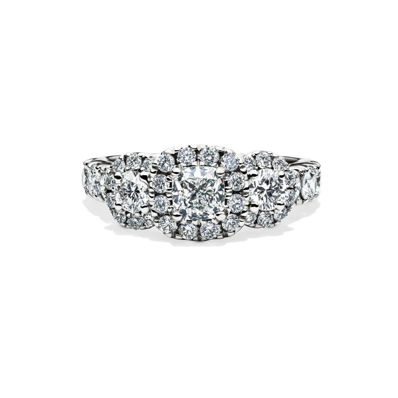 Helzberg Limited Edition 2 ct. tw. Diamond Three-Stone Engagement Ring in 14K White Gold – Image 1 of 3