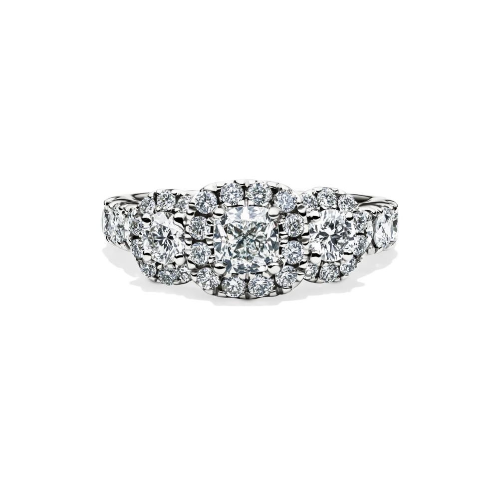 Helzberg Limited Edition 2 ct. tw. Diamond Three-Stone Engagement Ring in 14K White Gold – Image 1 of 4