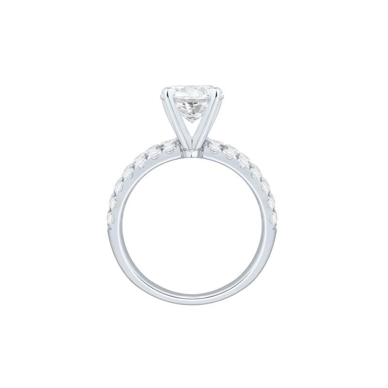 Lab Grown Diamond Three-Row Semi-Mount Engagement Ring in 14K White Gold &#40;Setting Only&#41; &#40;1 1/4 ct. tw.&#41; – Image 3 of 6