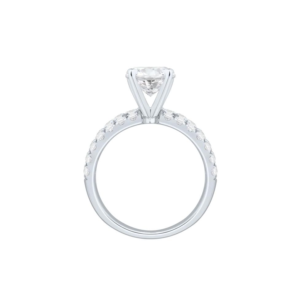 Lab Grown Diamond Three-Row Semi-Mount Engagement Ring in 14K White Gold (Setting Only) (1 1/4 ct. tw.) – Image 3 of 6