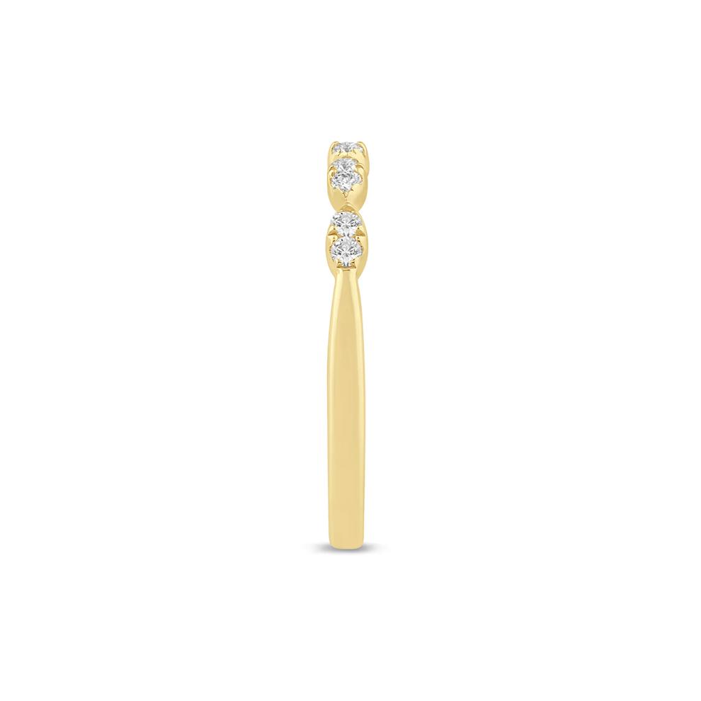 Diamond Faux-Marquise Anniversary Band in 10K Yellow Gold (1/7 ct. tw.) – Image 3 of 3