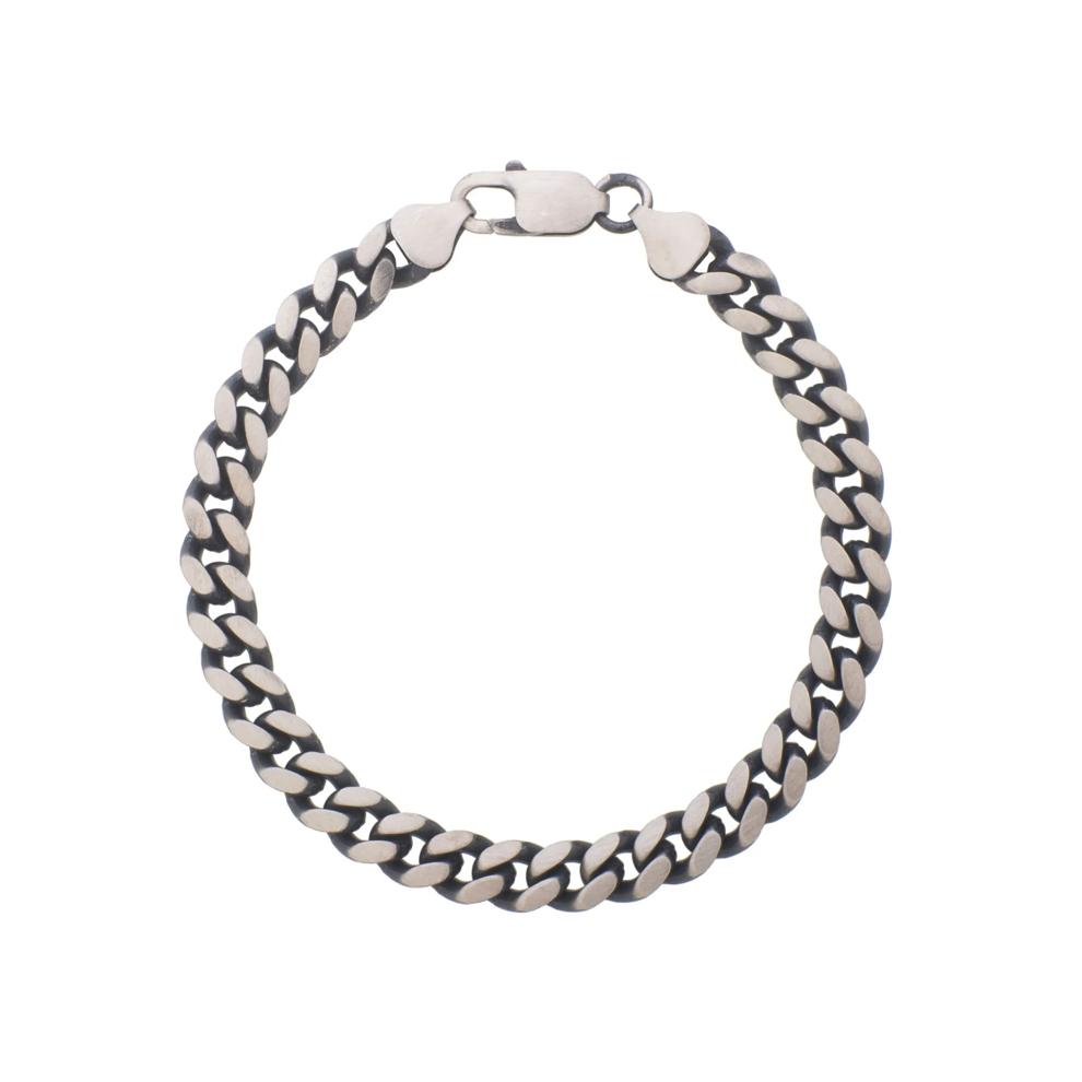 Miami Cuban Gunmetal Finish Bracelet in Sterling Silver, 7MM, 8.25" – Image 1 of 3