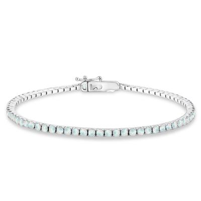 Lab-Created Opal Stack Bracelet in Sterling Silver, 7"
