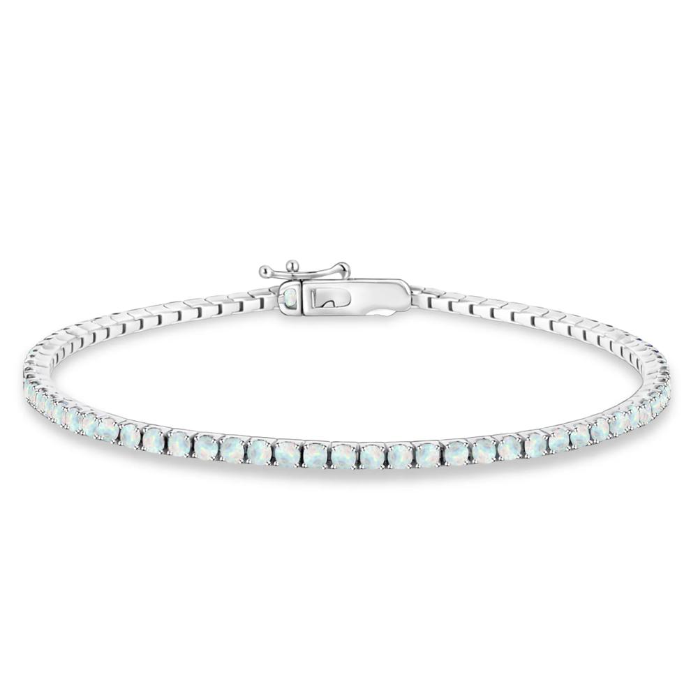Lab-Created Opal Stack Bracelet in Sterling Silver, 7" – Image 1 of 2