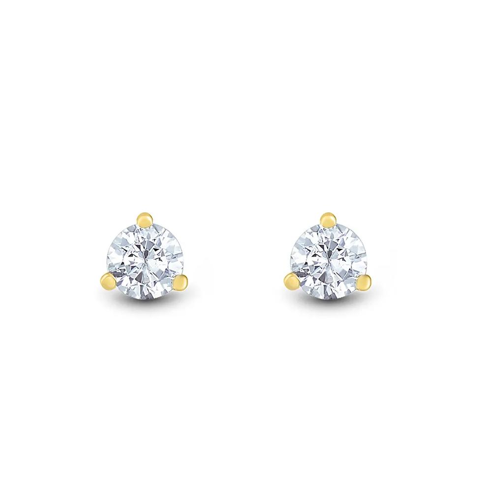 1/2 ct. tw. Lab Grown Diamond Martini Stud Earrings in 14K Yellow Gold – Image 2 of 3