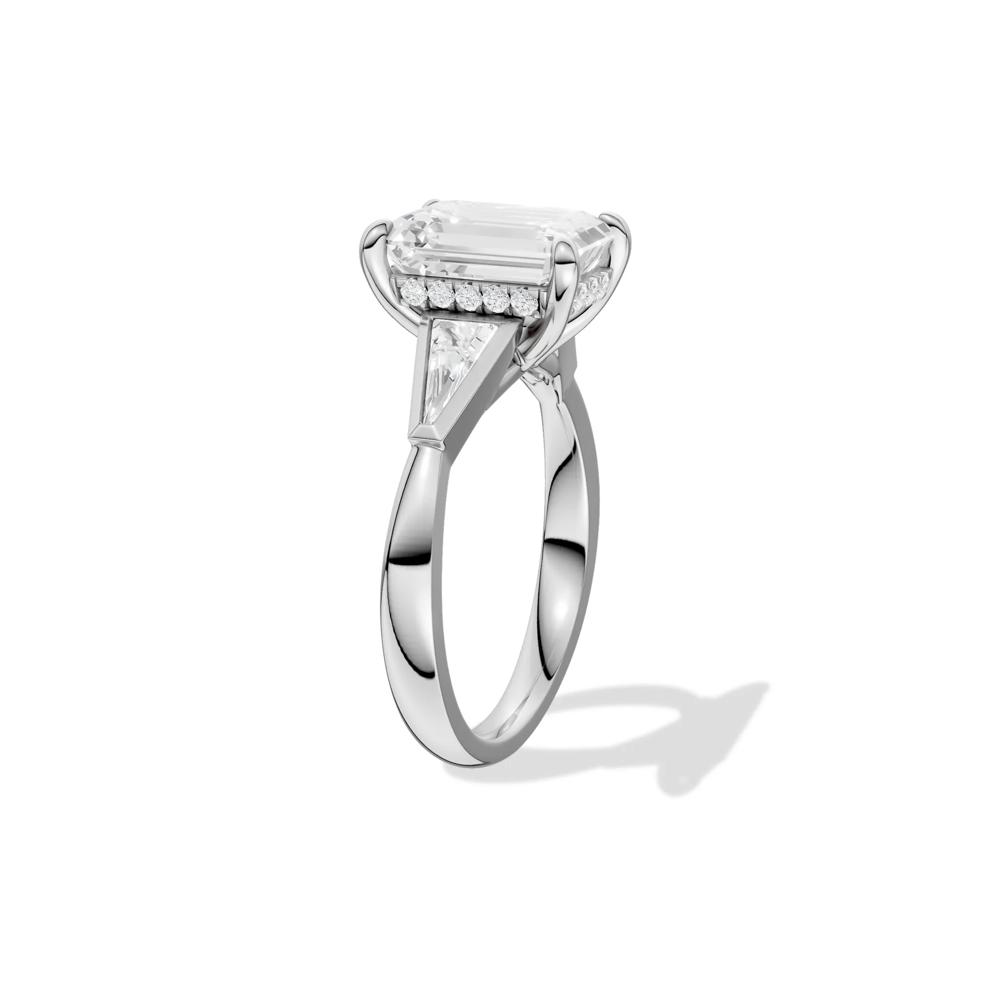 Leighton Lab Grown Diamond Emerald-Cut Center Engagement Ring in 14K White Gold (3 1/2 ct. tw.) – Image 3 of 4