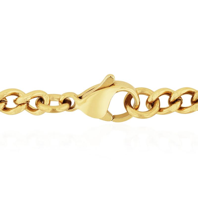 Men&#39;s Cross Pendant with Diamond Accents in Yellow Ion-Plated Stainless Steel – Image 3 of 3