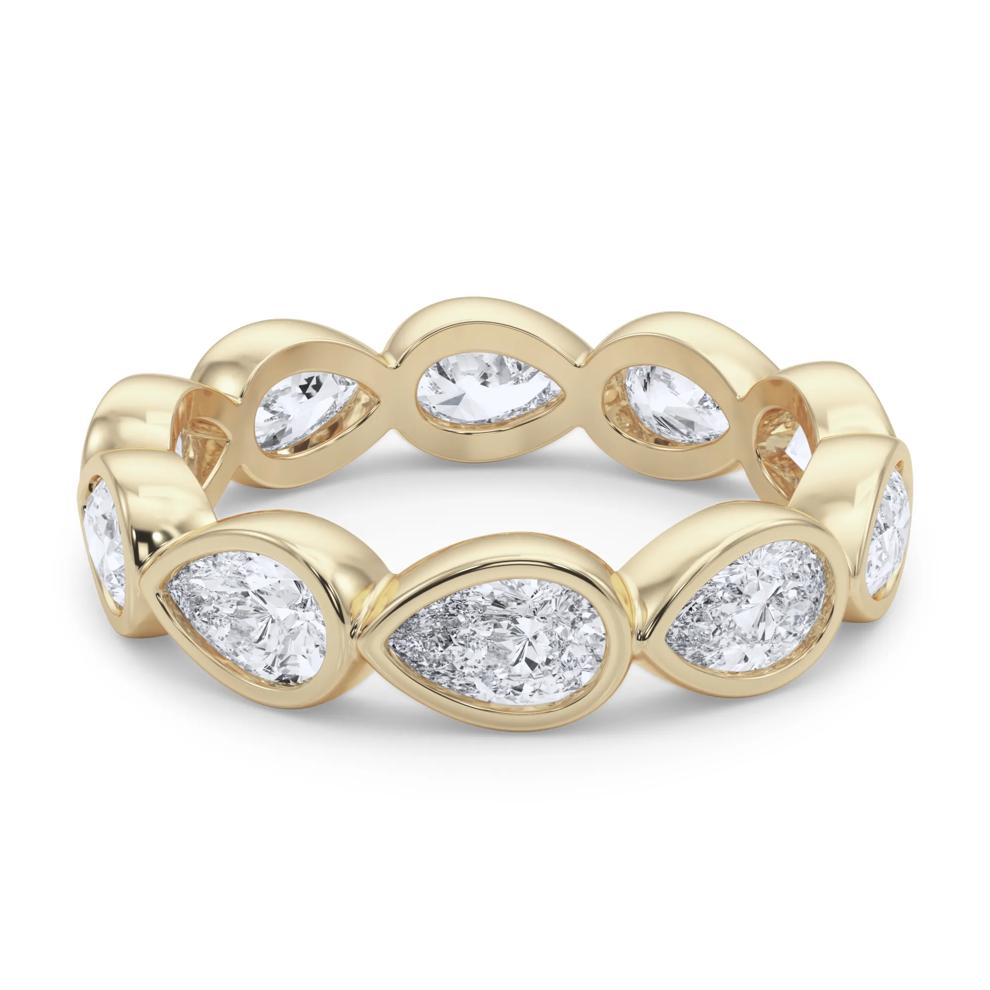 Diamond Bezel Pear-Cut Eternity Band in 14K Yellow Gold (2 1/4 ct. tw.) – Image 5 of 5