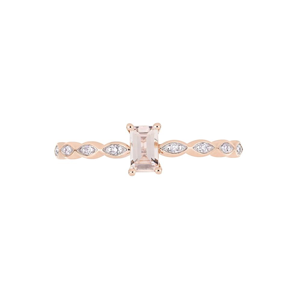 Emerald-Cut Morganite Ring in 10K Rose Gold – Image 1 of 5