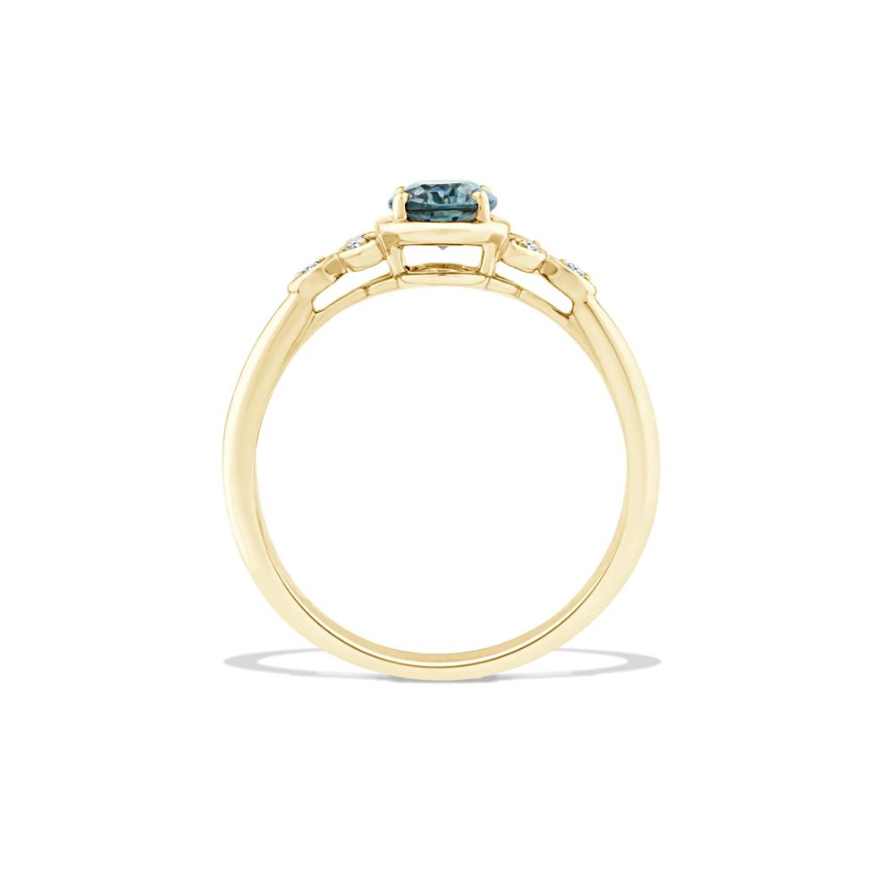 Montana Blue Sapphire &amp; Diamond Accent Ring in 10K Yellow Gold – Image 2 of 4