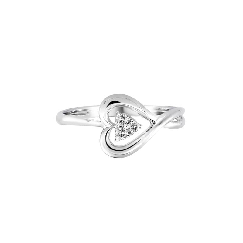 Diamond Heart Ring in 10K White Gold – Image 1 of 3