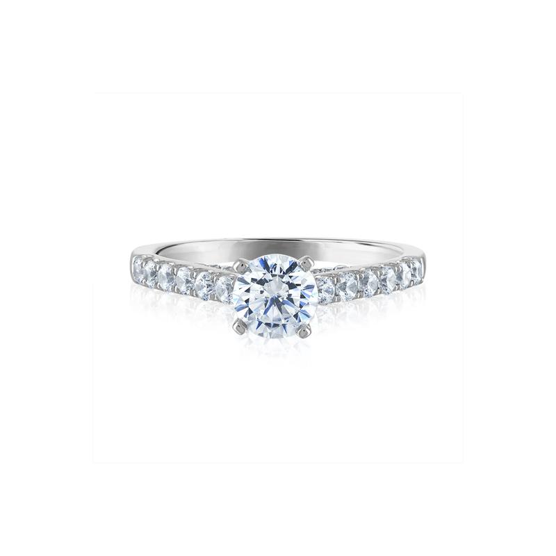 1/2 ct. tw. Lab Grown Diamond Semi-Mount Engagement Ring in 14K White Gold &#40;Setting Only&#41; – Image 1 of 6
