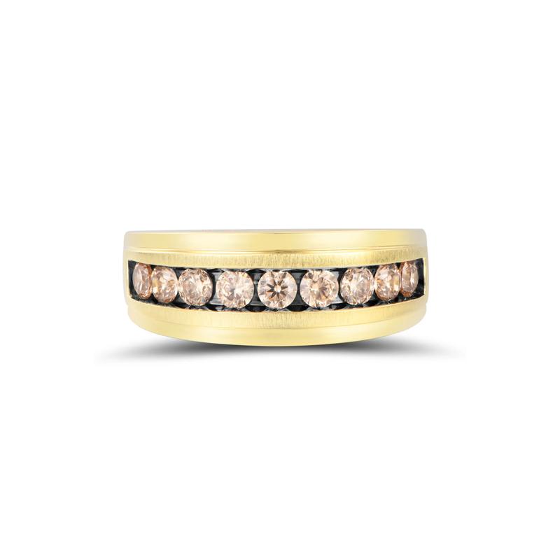 Men&rsquo;s Champagne Diamond Band in 10K Yellow Gold – Image 1 of 3