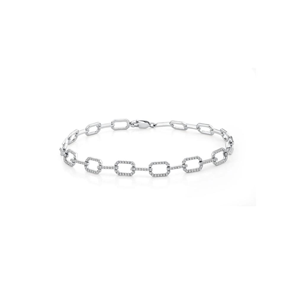 Diamond Link Bracelet in Sterling Silver, 7" (3/8 ct. tw.) – Image 1 of 2