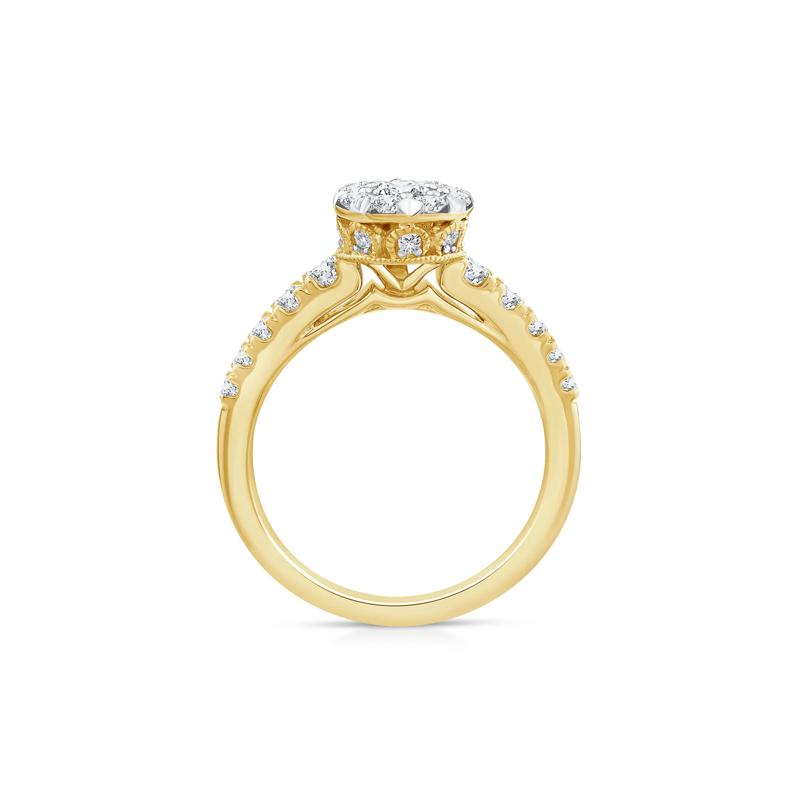 Pear-Shaped Diamond Composite Engagement Ring in 10K Yellow Gold &#40;1 ct. tw.&#41; – Image 2 of 3