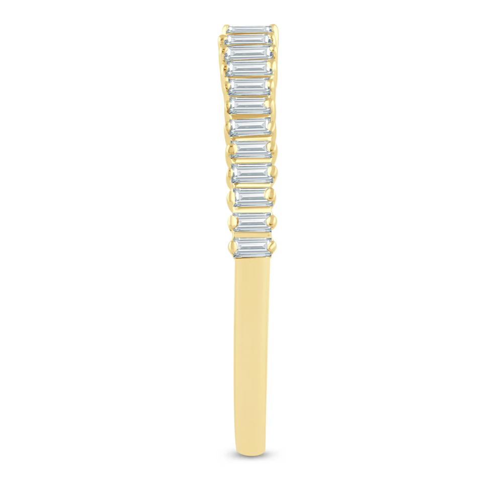 Lab Grown Diamond Baguette Open Anniversary Band in 14K Yellow Gold (1/4 ct. tw.) – Image 3 of 3