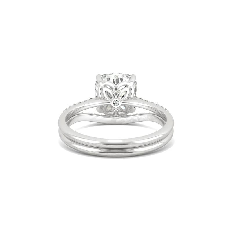 Cushion-Cut Moissanite Ring Set in 14K White Gold &#40;2 5/8 ct. dew&#41; – Image 5 of 5