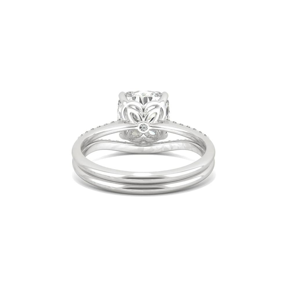 Cushion-Cut Moissanite Ring Set in 14K White Gold (2 5/8 ct. dew) – Image 5 of 5