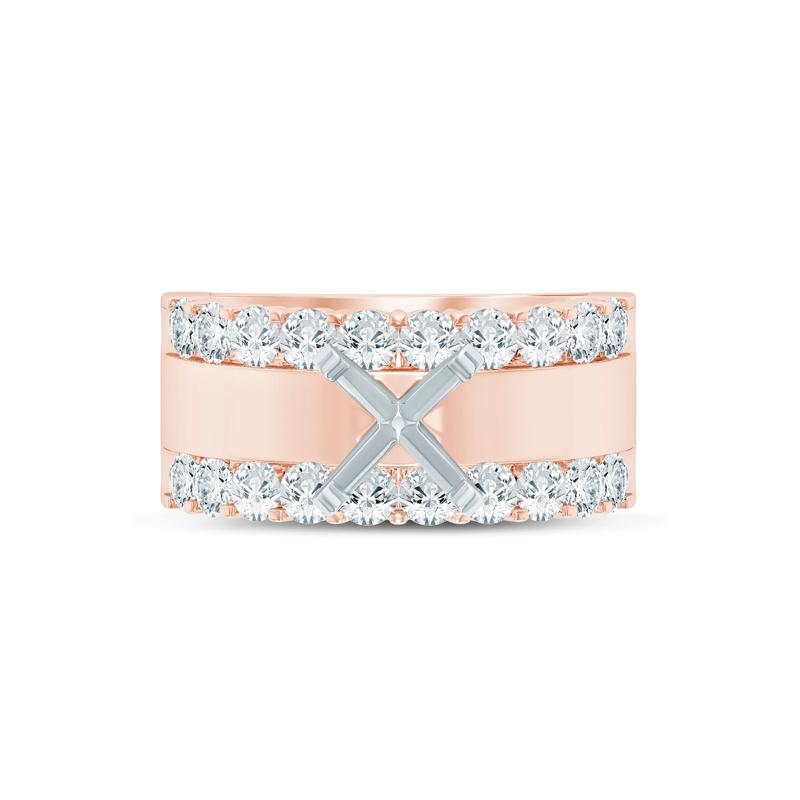 Lab Grown Diamond Semi-Mount Engagement Ring in 14K Rose Gold (1 1/2 ct. tw.) (Setting Only) – Image 2 of 6