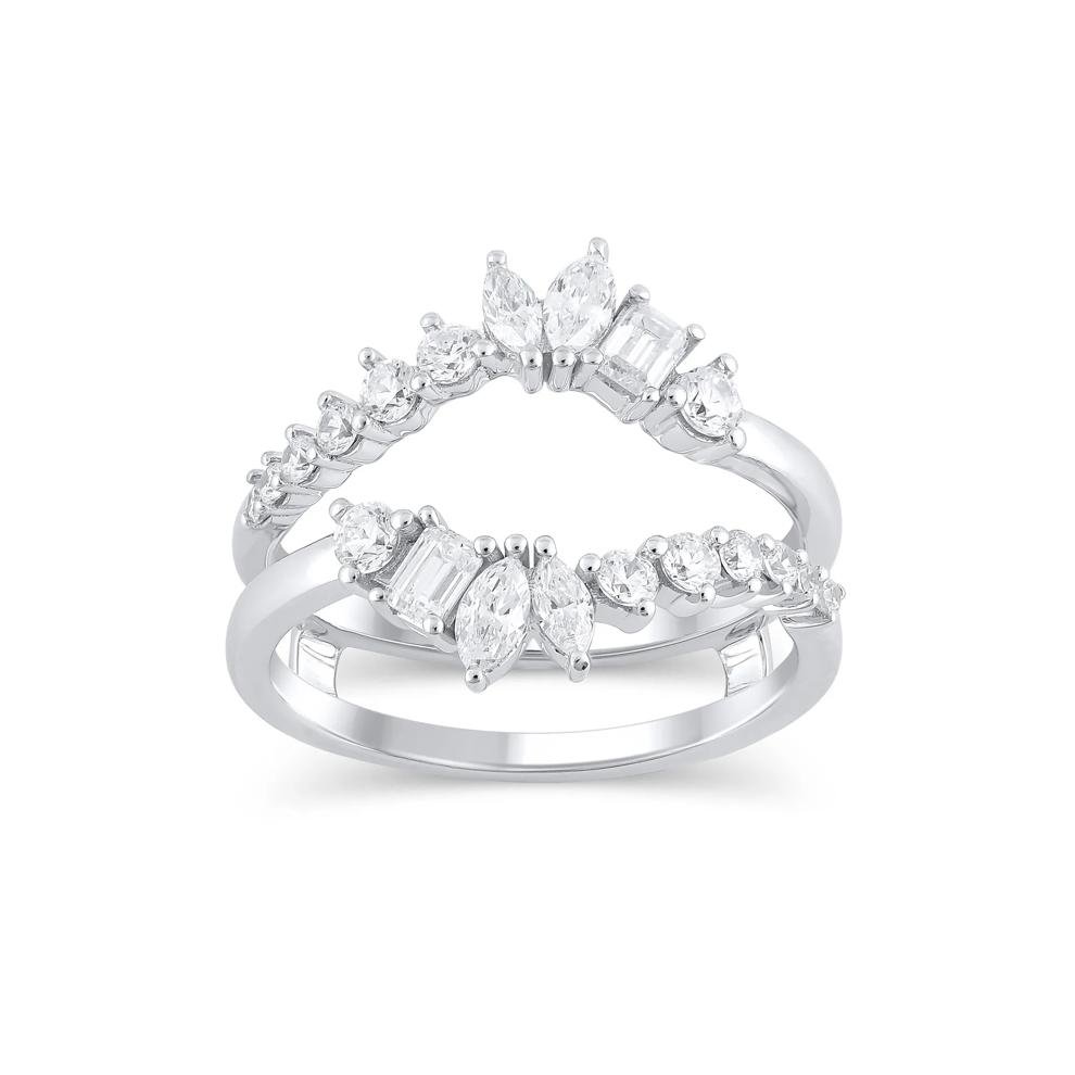 Lab Grown Diamond Off-Set Contour Insert Ring in 14K White Gold (1 ct. tw.) – Image 1 of 3