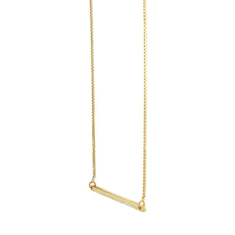Diamond Bar Necklace in 10K Yellow Gold – Image 2 of 3