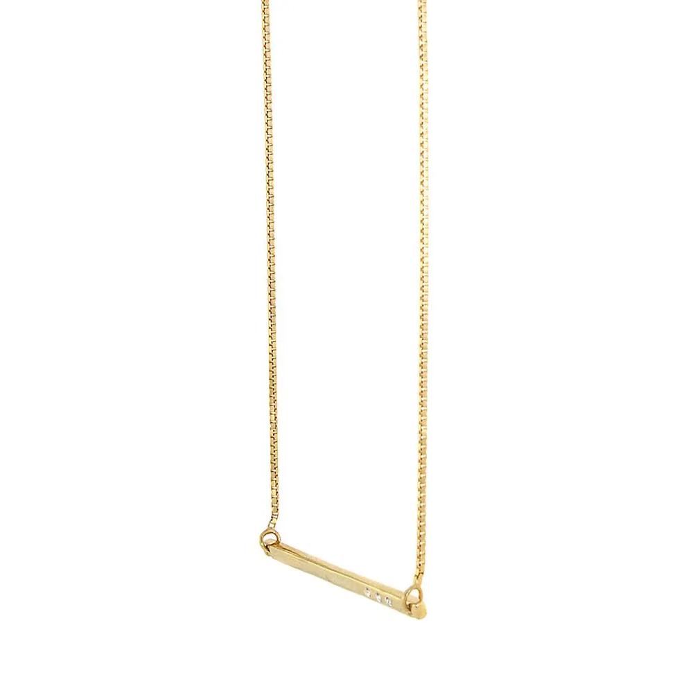 Diamond Bar Necklace in 10K Yellow Gold – Image 2 of 3