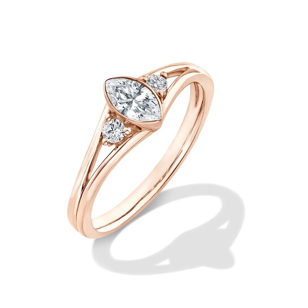 Lab Grown Diamond Marquise Center Promise Ring in 10K Rose Gold (3/8 ct. tw.) – Image 4 of 4
