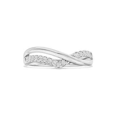 Diamond Crossover Contour Ring in 14K White Gold (1/10 ct. tw.)