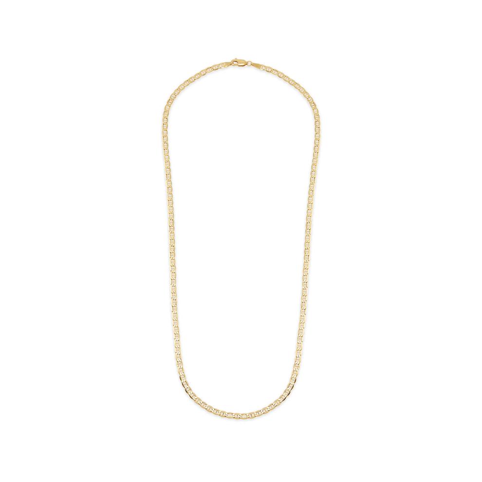 Hollow Beveled Marine Link Chain in 14K Yellow Gold, 3.4mm, 20" – Image 3 of 4