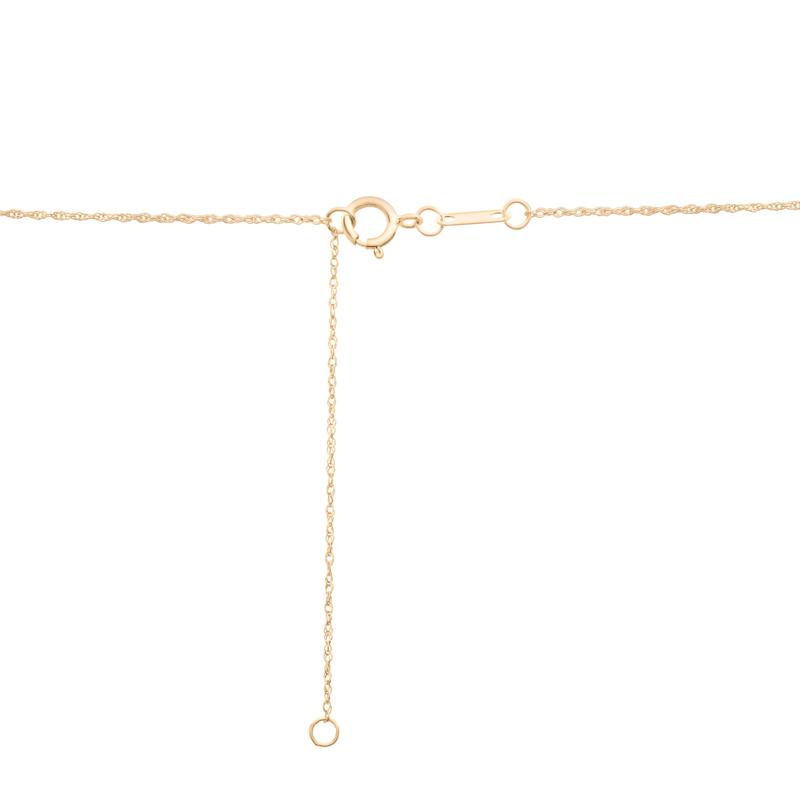 Lab-Created Alexandrite Three-Stone Triangle Birthstone Pendant in 10K Yellow Gold – Image 3 of 4