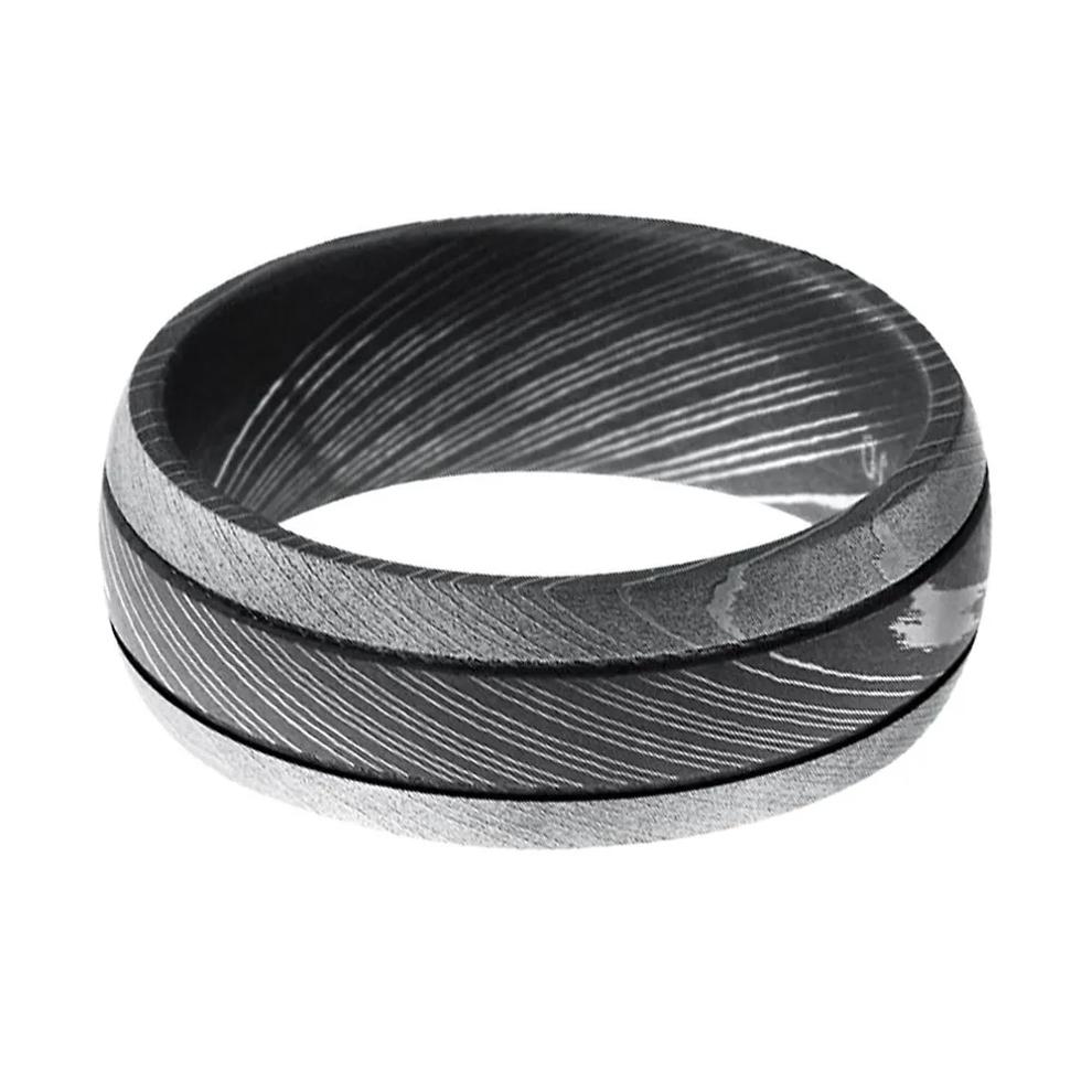 Men's Band in Damascus Steel, 8MM – Image 1 of 3