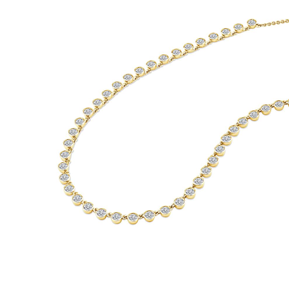Lab Grown Diamond Bezel Dangle Frontal Necklace in 14K Yellow Gold (5 1/2 ct. tw.) – Image 3 of 4