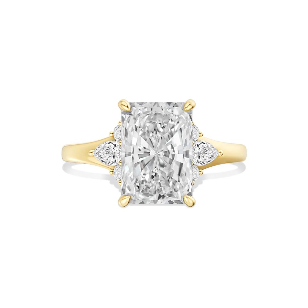 Kenzy Lab Grown Diamond Radiant Center Engagement Ring in 18K Yellow Gold (3 3/8 ct. tw.) – Image 1 of 4