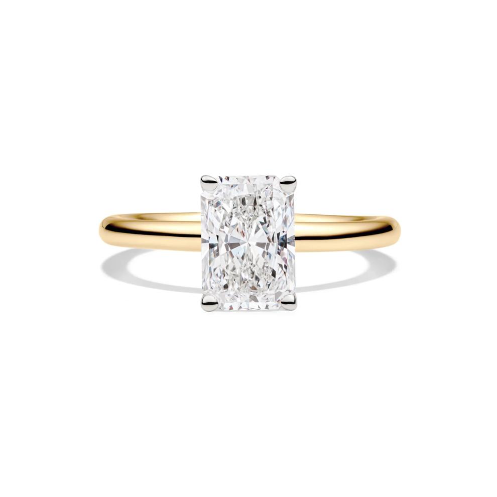 Lab Grown Diamond Radiant-Cut Solitaire Ring in 14K Yellow Gold (2 ct.) – Image 1 of 4