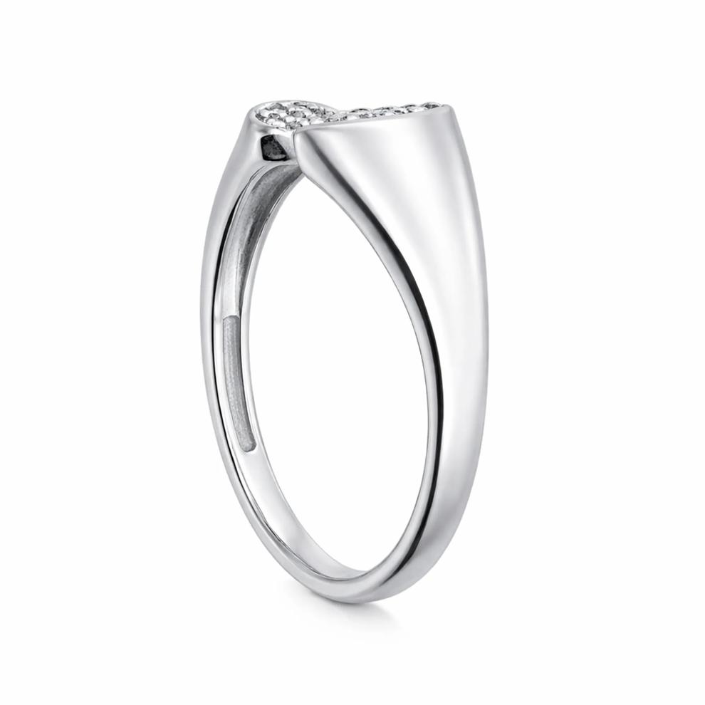 Diamond Tapered Open Band Ring in Sterling Silver (1/5 ct. tw.) – Image 4 of 4