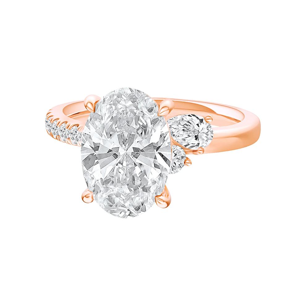 Ella Lab Grown Diamond Oval Center Engagement Ring in 14K Rose Gold (3 1/3 ct. tw.) – Image 5 of 5