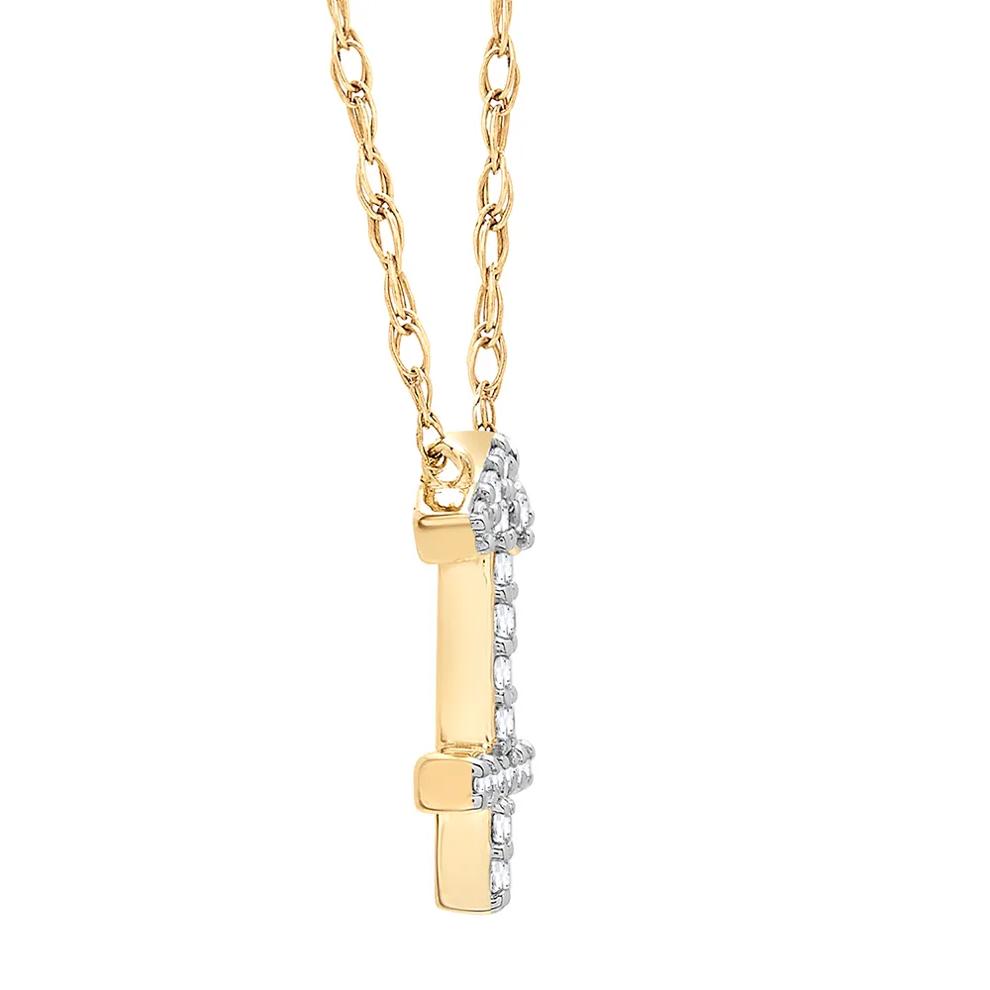 Sagittarius Zodiac Necklace with Diamonds in 10K Yellow Gold (1/10 ct. tw.) – Image 3 of 3