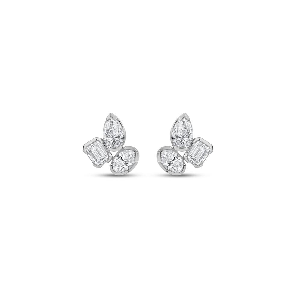 Lab Grown Diamond Multi-Shape Earrings in 14K White Gold (1 1/2 ct. tw.) – Image 2 of 3
