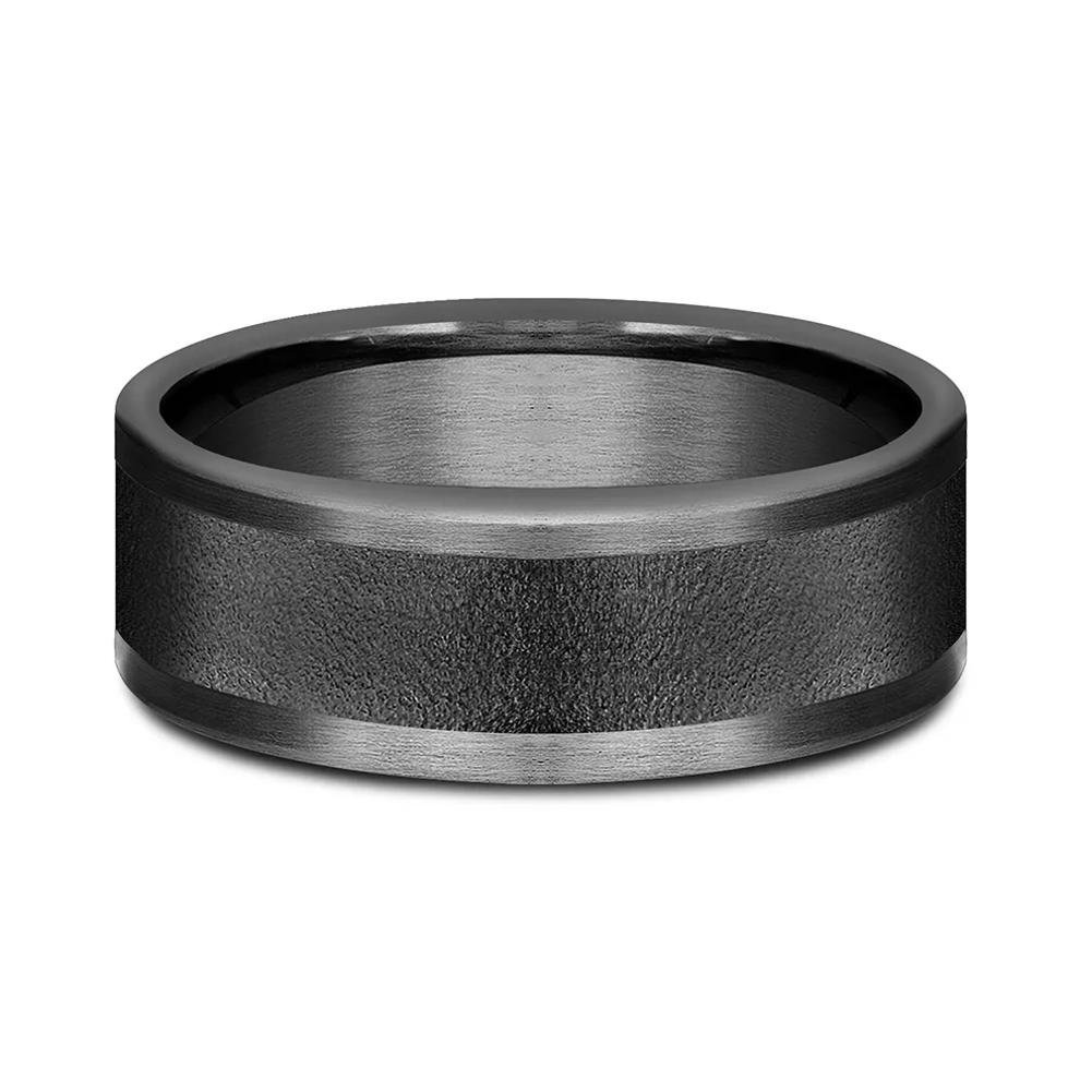 Men's Wirebrush Finish Band in Tantalum, 8MM – Image 1 of 3