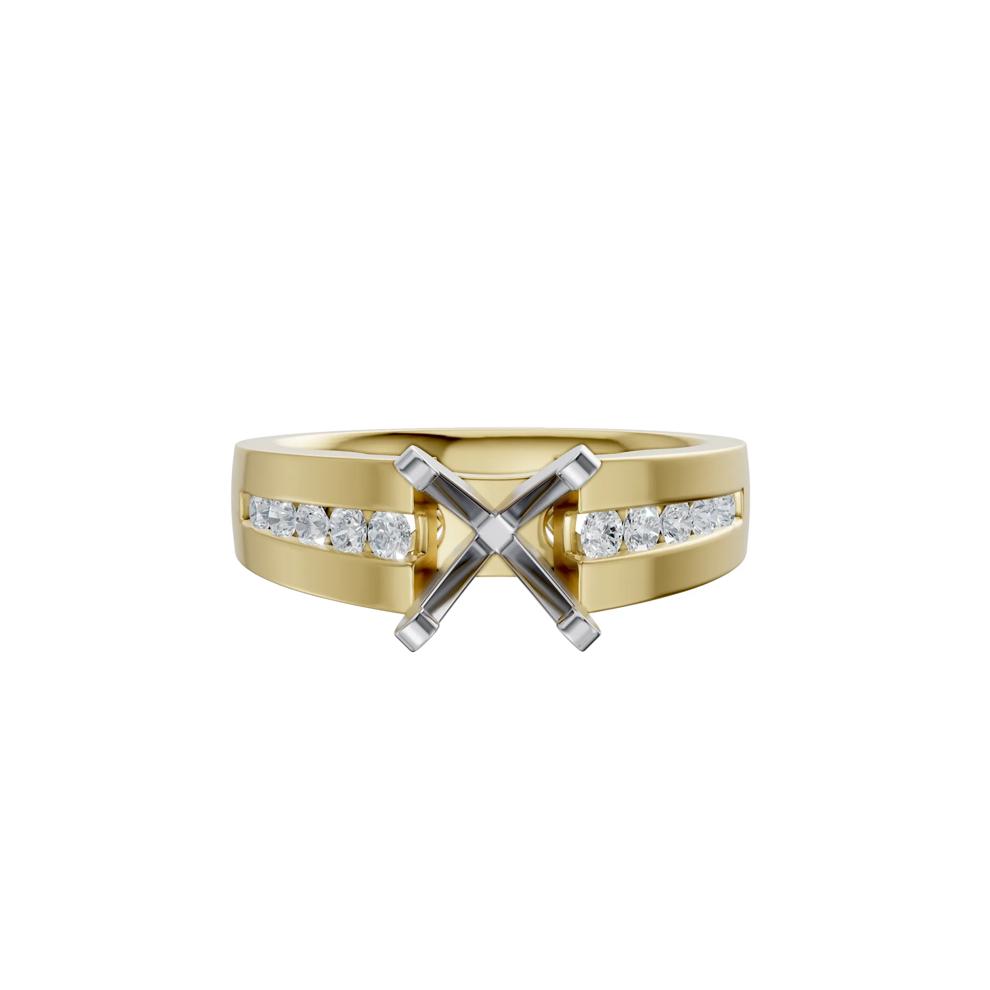 Lab Grown Diamond Channel-Set Semi-Mount Engagement Ring in 14K Yellow and White Gold (1/3 ct. tw.) (Setting Only) – Image 2 of 6