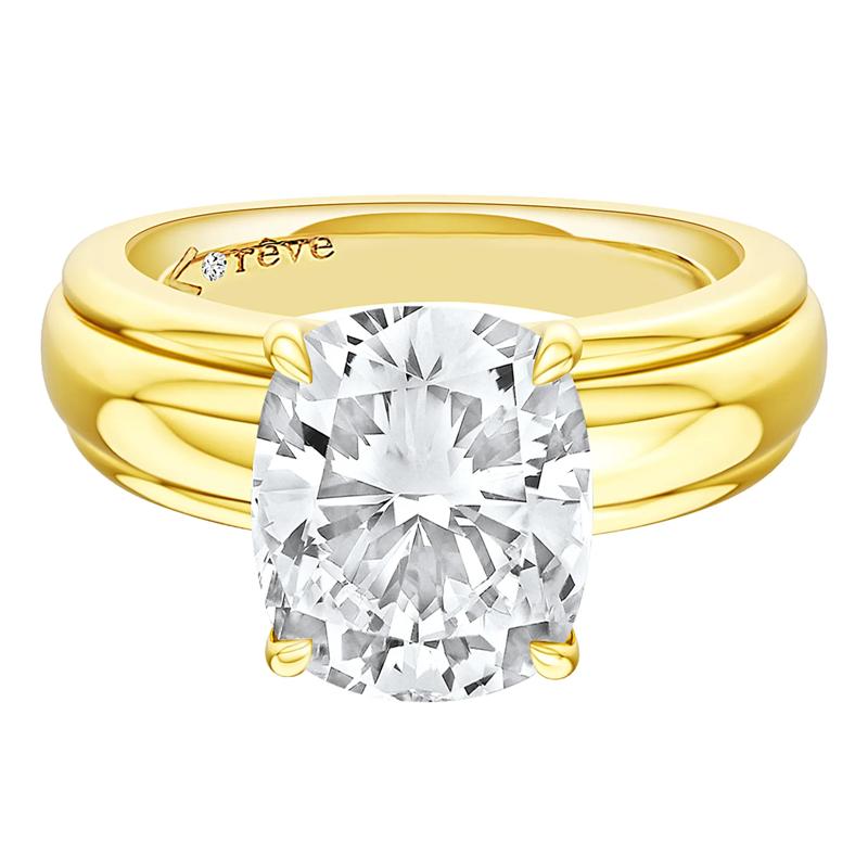 Maeve Lab Grown Diamond Elongated Cushion Engagement Ring in 14K Yellow Gold &#40;4 ct. tw.&#41; – Image 1 of 5