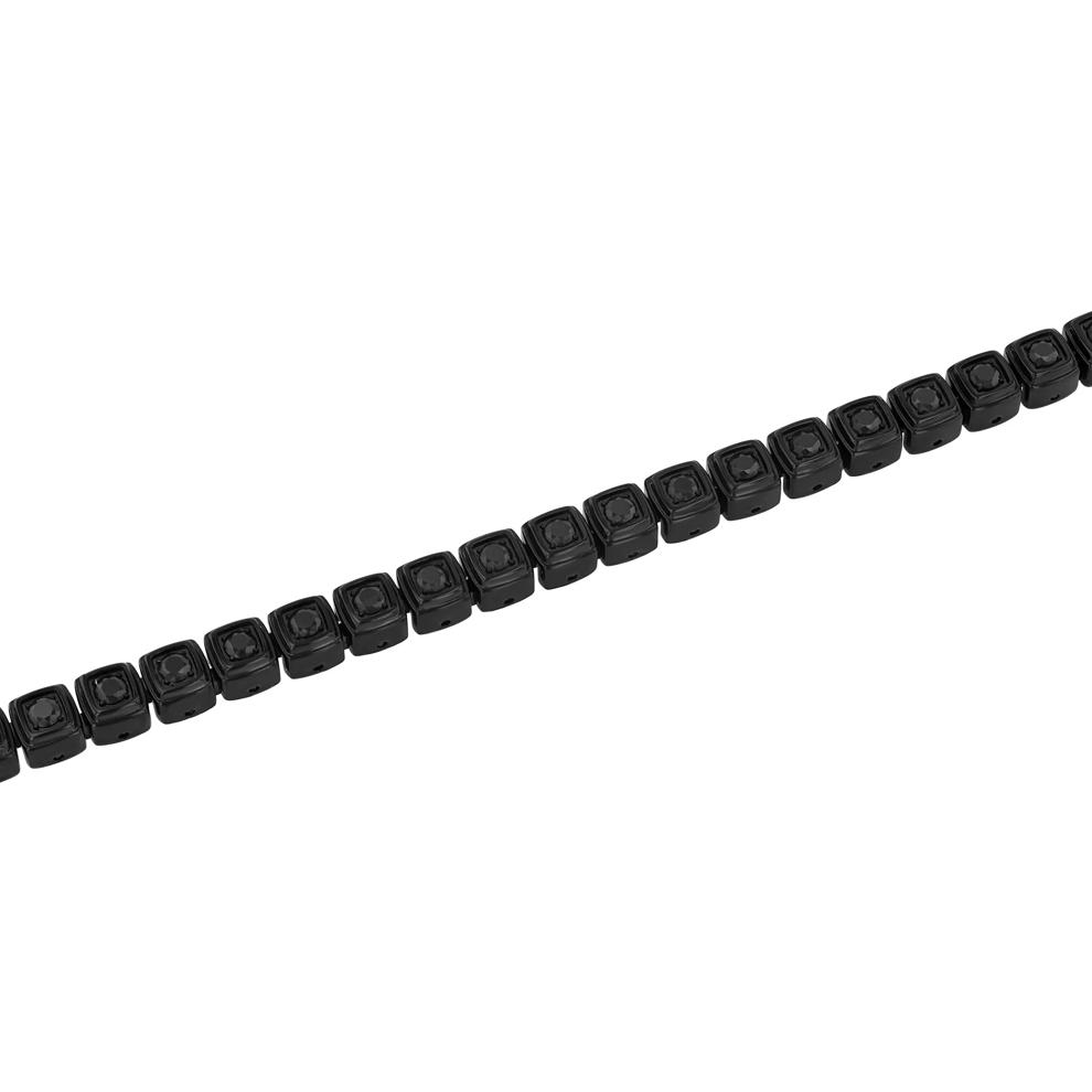 Men's Black Ion Plated Black Spinel Bracelet, 8" in Stainless Steel – Image 2 of 3