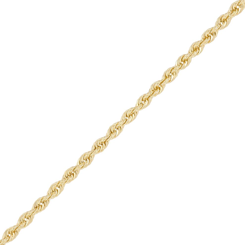 Heavy Hollow Glitter Rope Chain in 14K Yellow Gold, 16" – Image 2 of 3