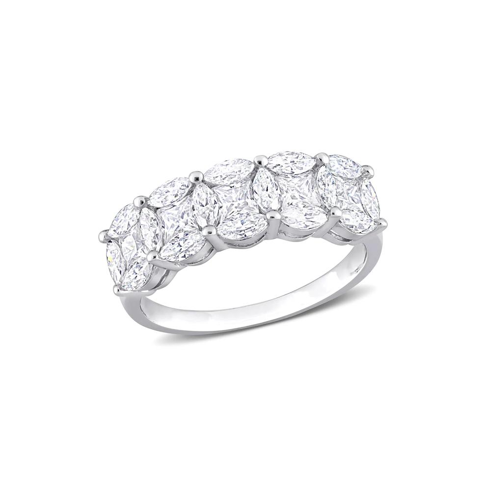 Lab-Created Moissanite Ring in Sterling Silver (2 1/2 ct. dew) – Image 4 of 6